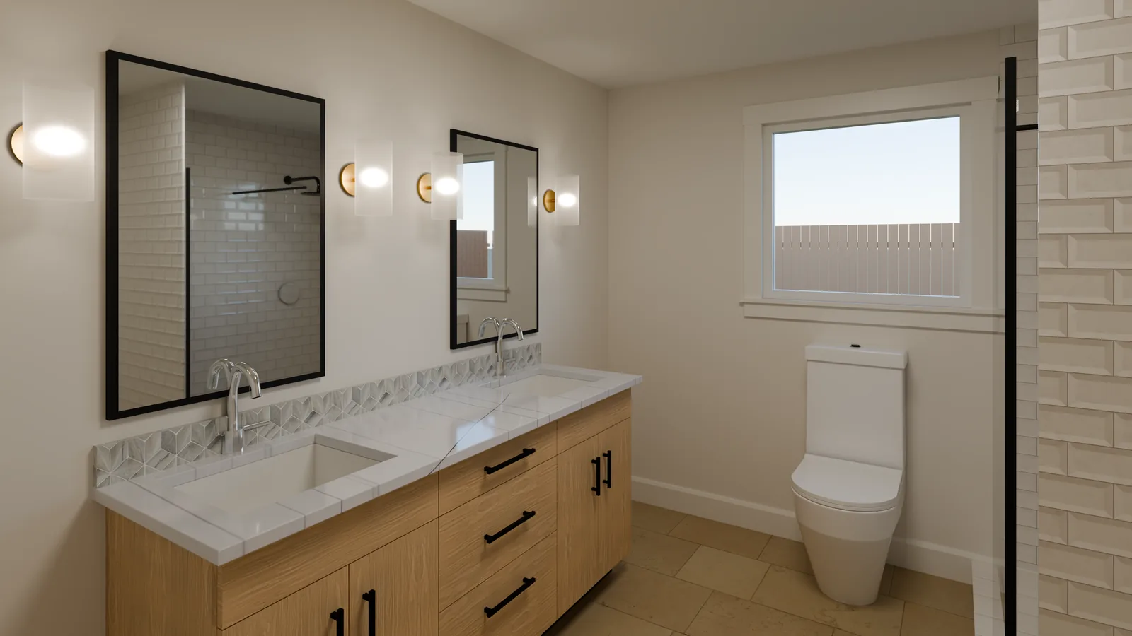 Primary bath vanity render