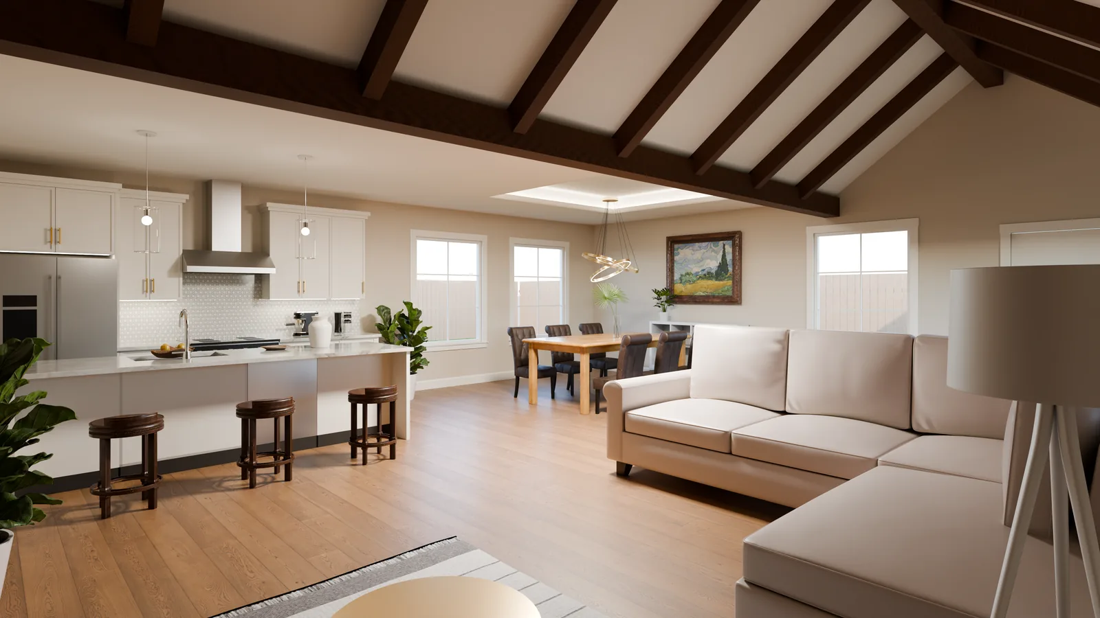 Open-plan room from the entry
