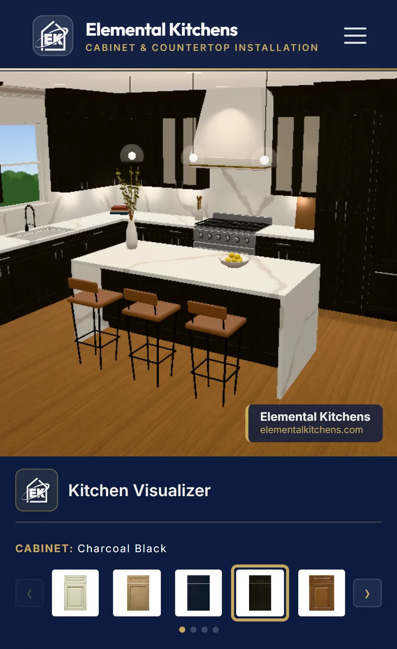 Kitchen visualizer on a phone