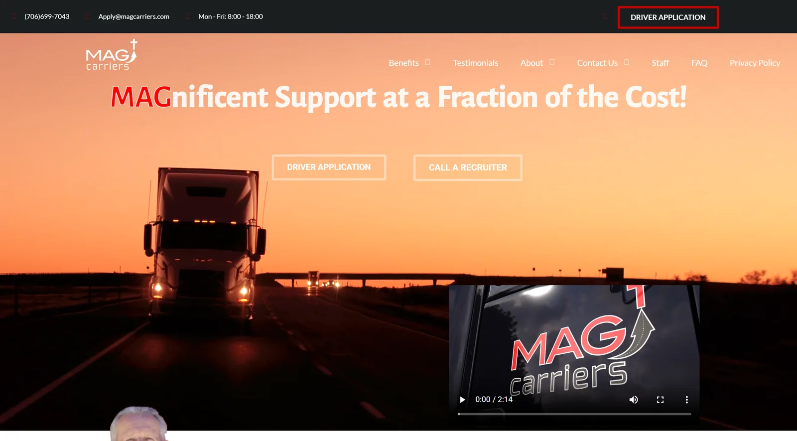 MAG Carriers recruiting website