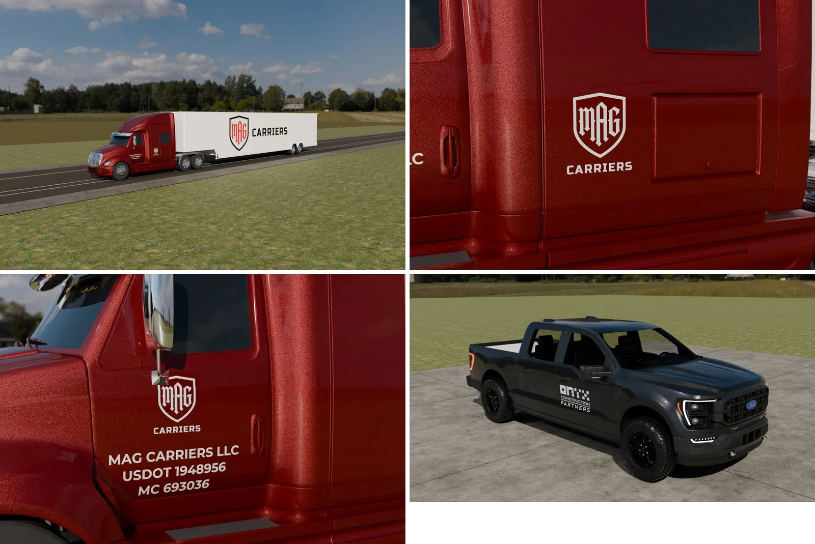 Trucks for several brands from one layout