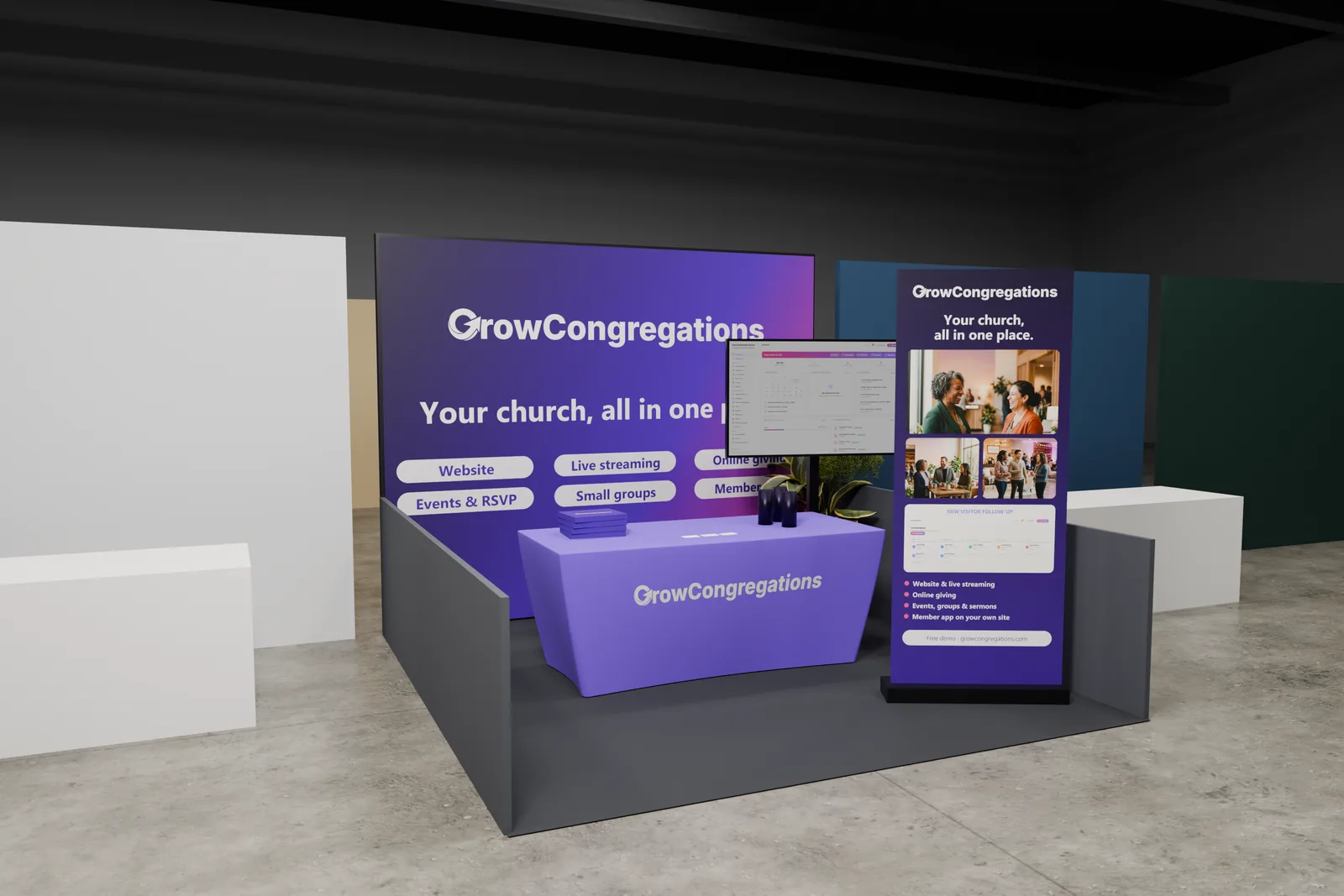 Grow Congregations booth render