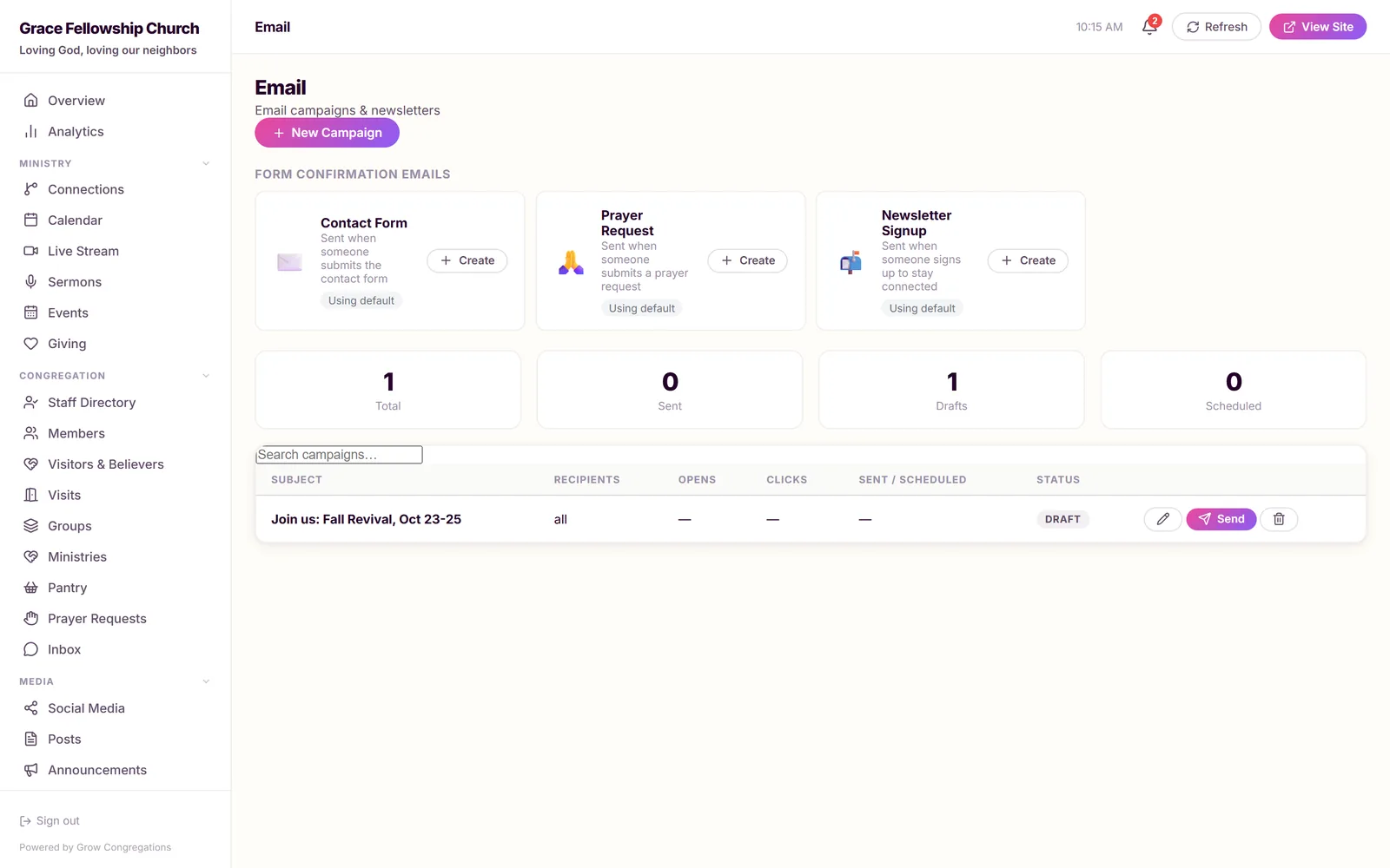 Email campaign editor