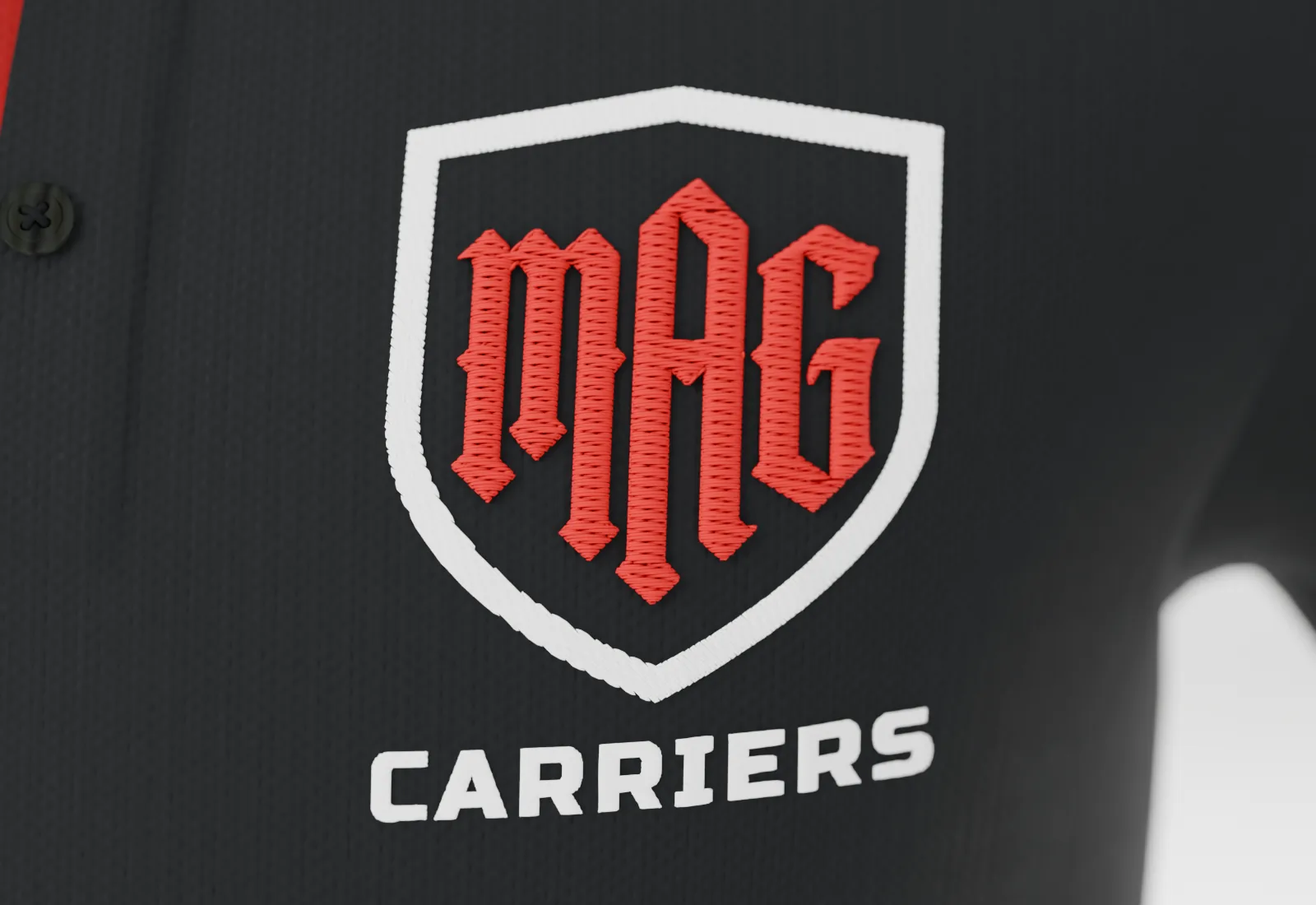MAG Carriers, LLC logo embroidered on a polo