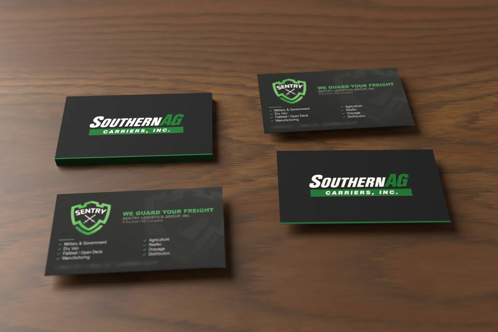 Southern AG business cards on a desk