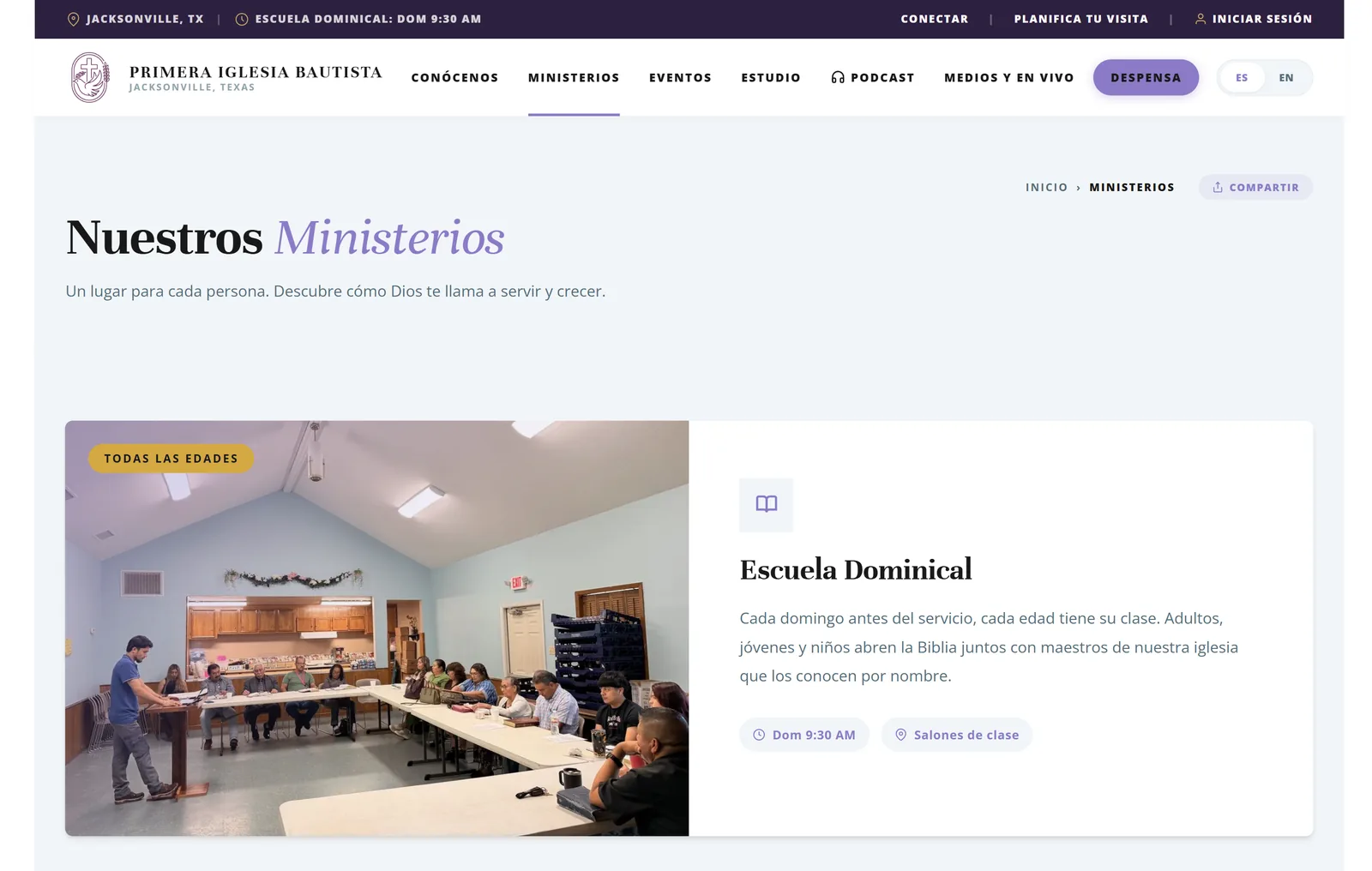 Ministries page