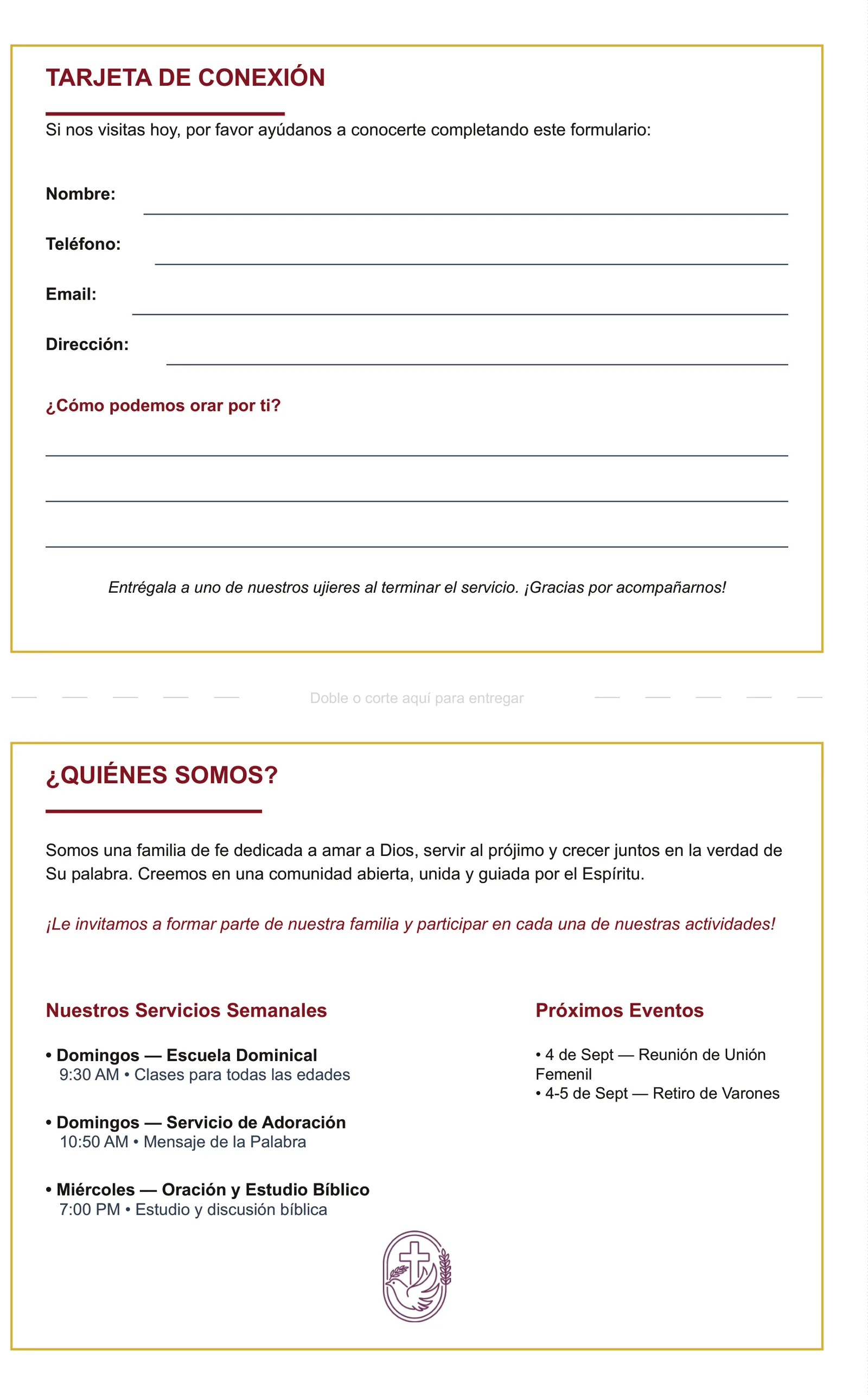 Visitor connection card